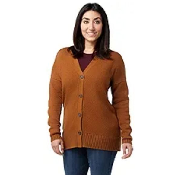 Smartwool NWT Women's Cozy Lodge Boyfriend Cardigan in‎ Acorn Heather Medium - Picture 4 of 10